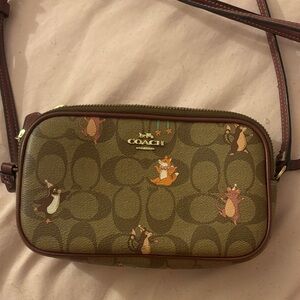 Coach Tan Crossbody Bag with Animal Motif